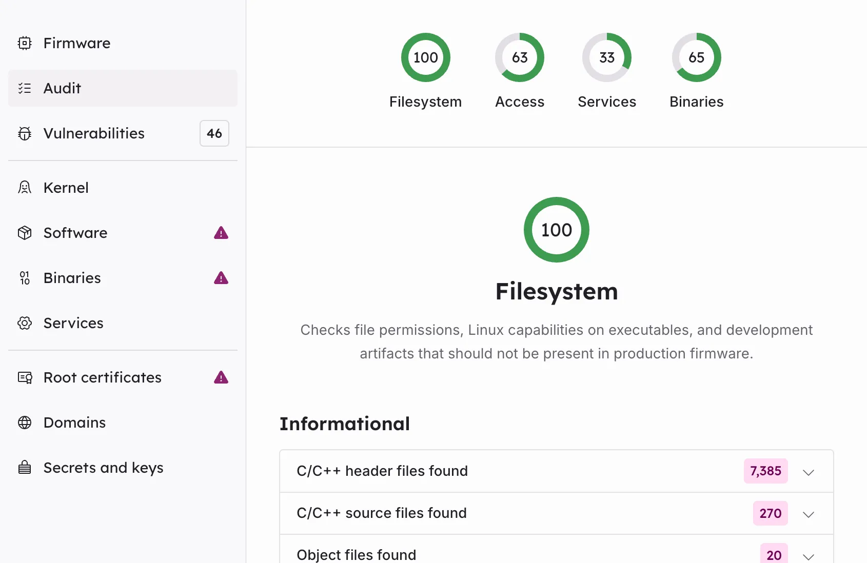 Screenshot of Boldwark Firmware X-Ray application displaying firmware analysis results.